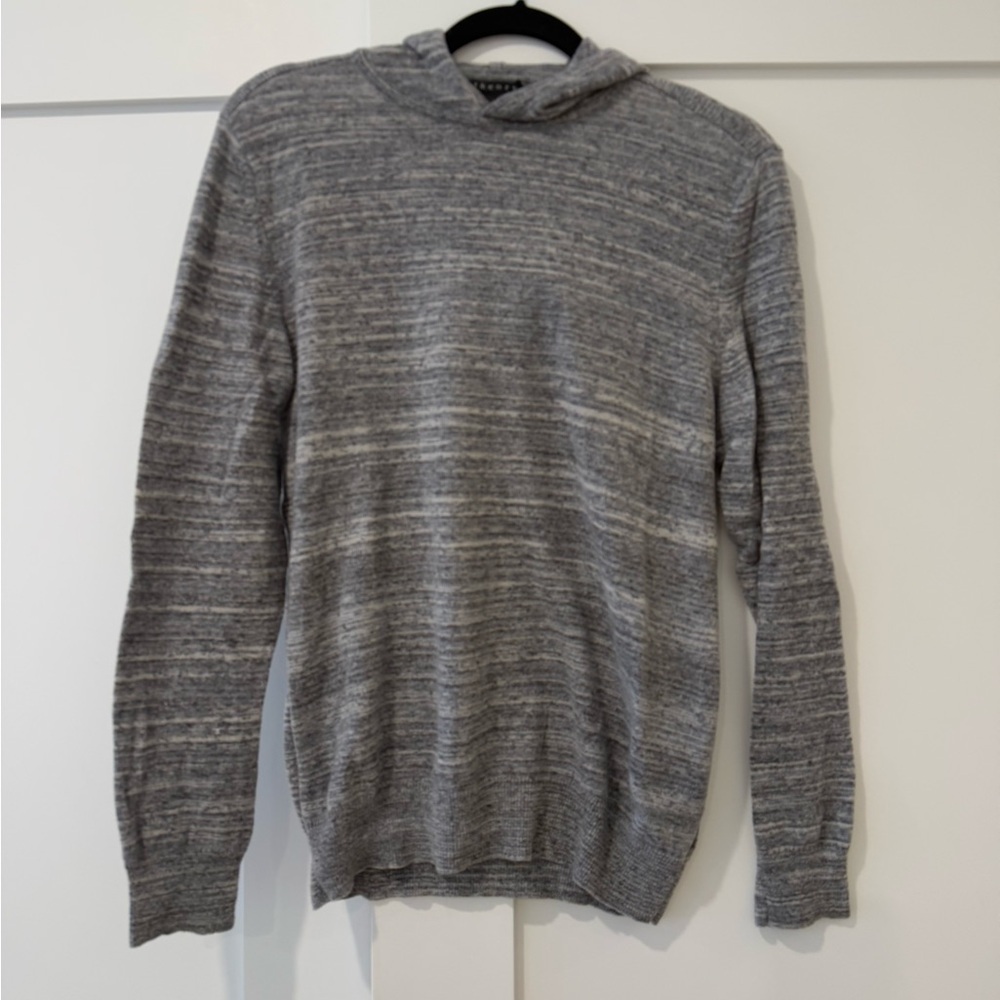 Theory Men’s Gray Wool Hoodie